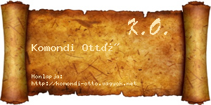 Komondi Ottó névjegykártya
